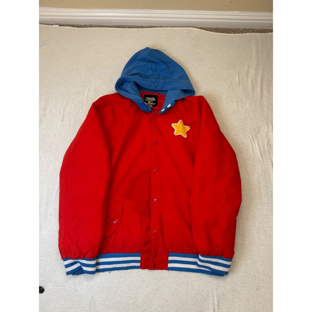 Cartoon Network Steven Universe Varsity Jacket Mens 2XL Red Blue Star Burger